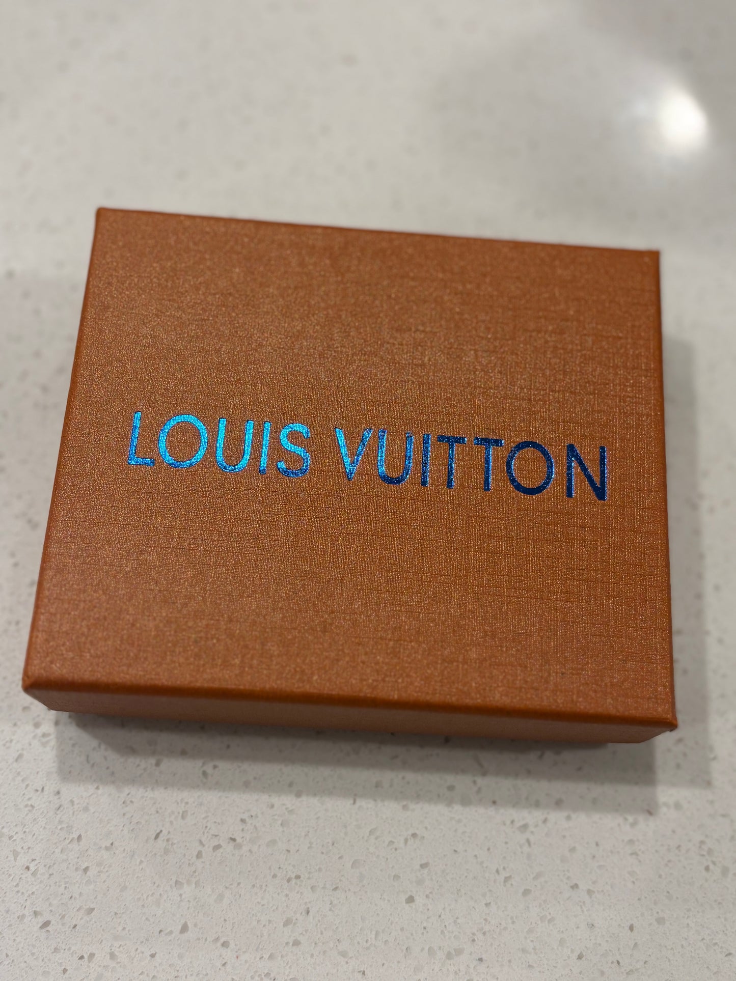 Tan Monogram Keychain with Box & Dust Cover