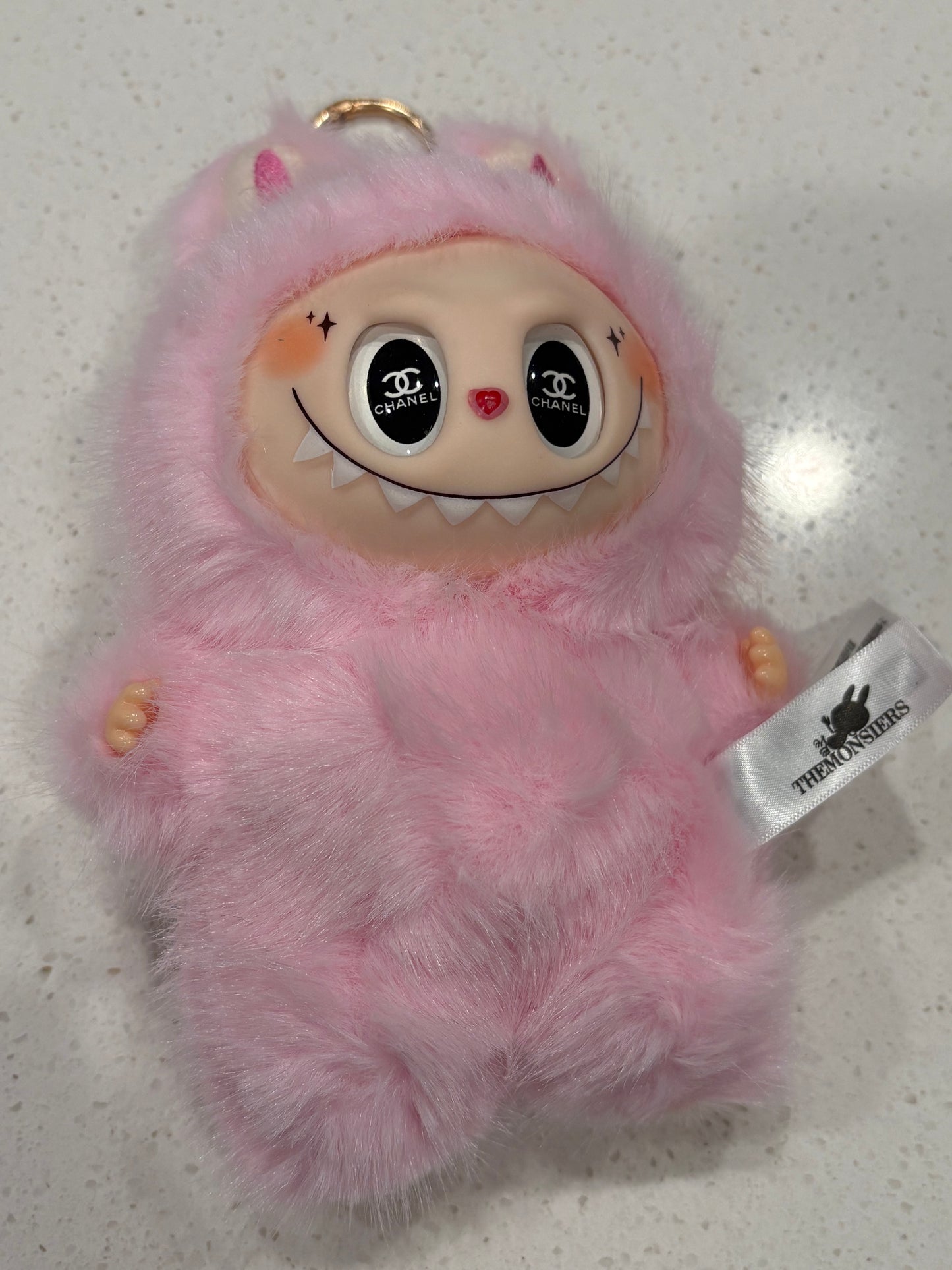 Trendy Pink Plush Monster Bag Charm