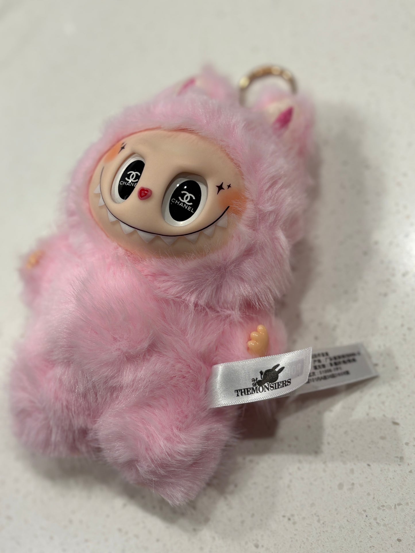 Trendy Pink Plush Monster Bag Charm