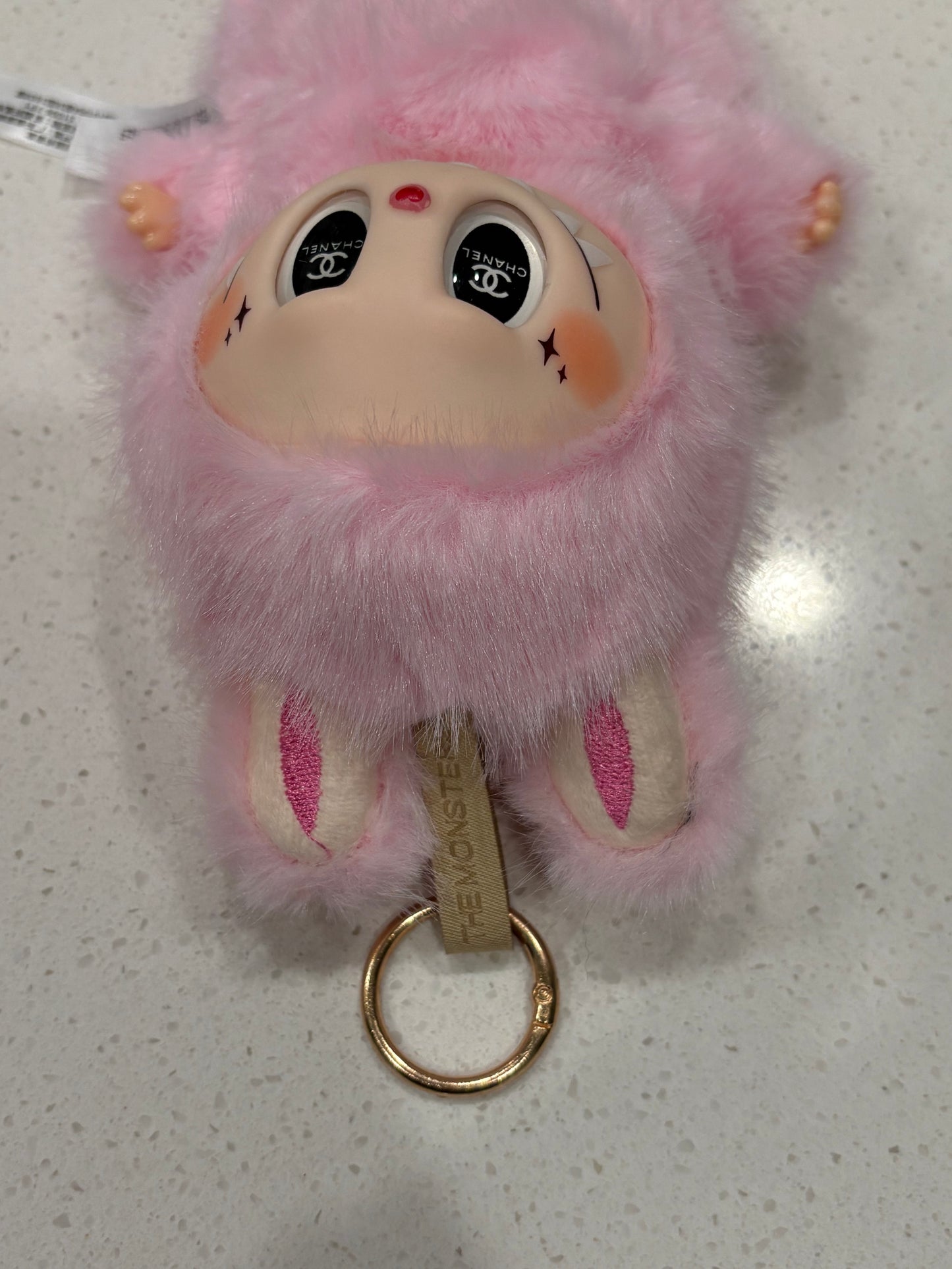 Trendy Pink Plush Monster Bag Charm