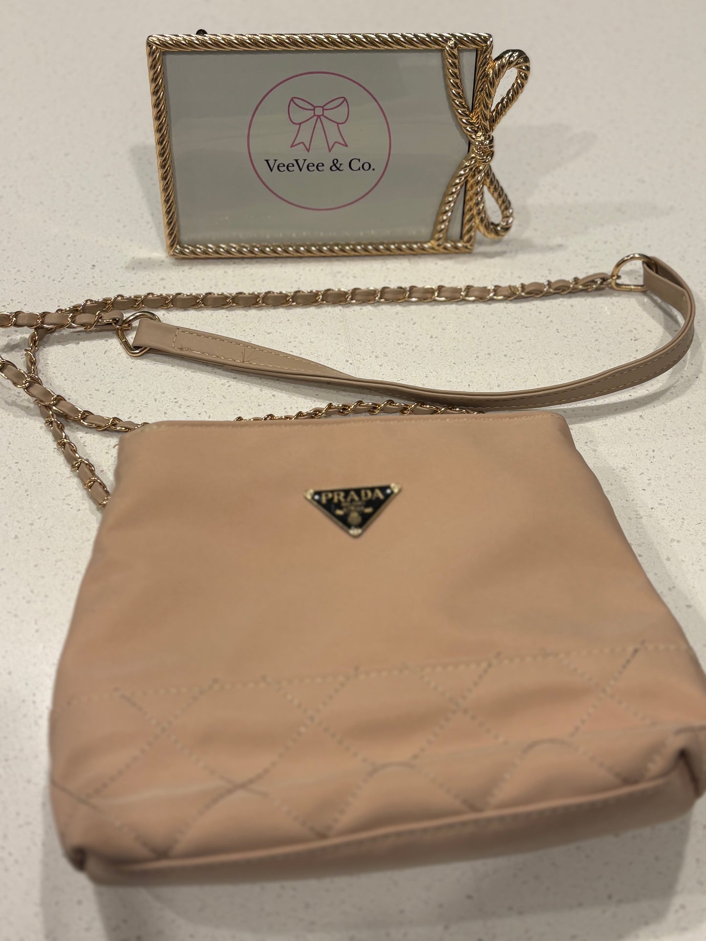 Golden Hour Tan Chain Crossbody Bag