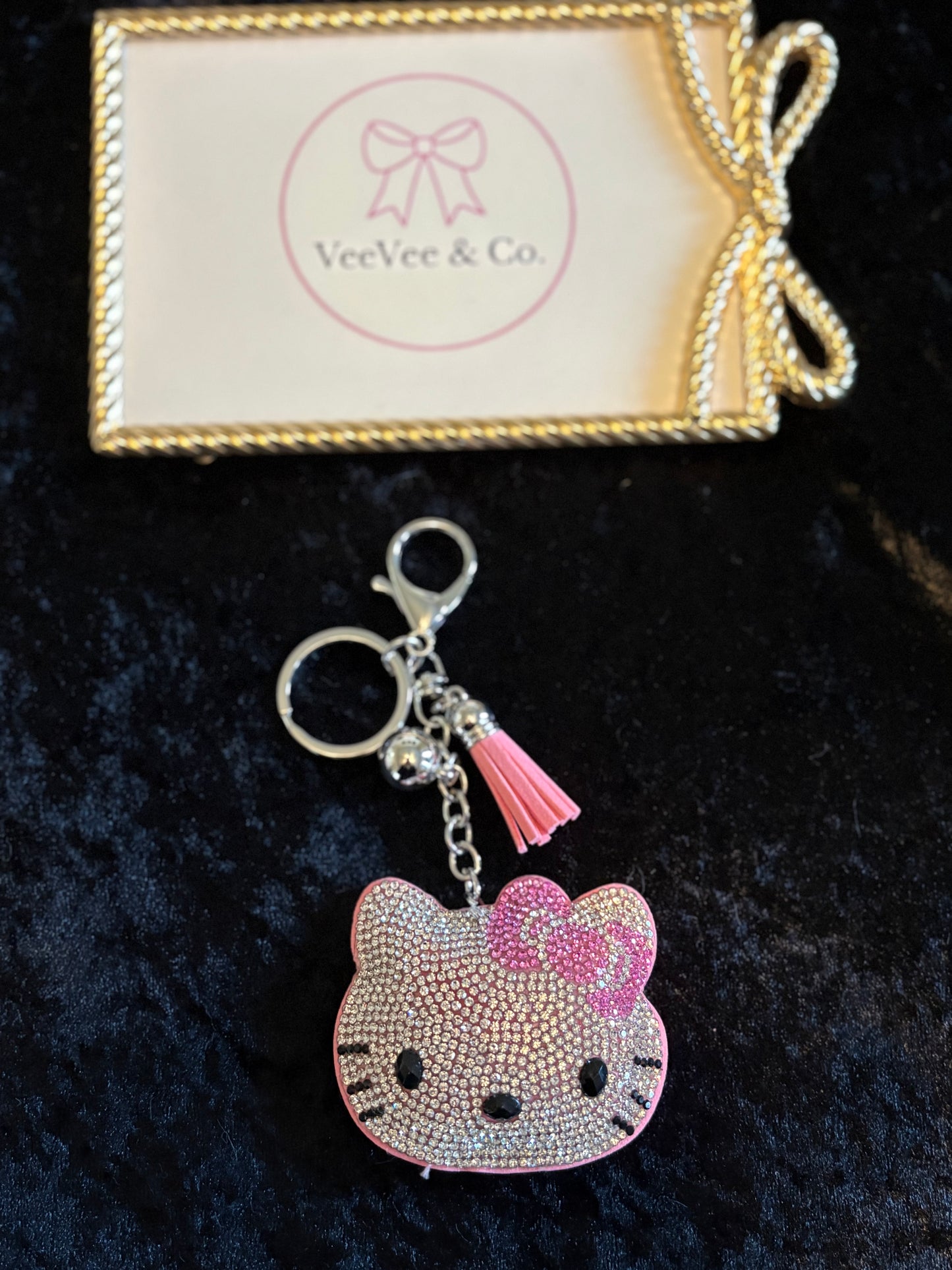 Sparkly Hello Kitty Tassel Keychain