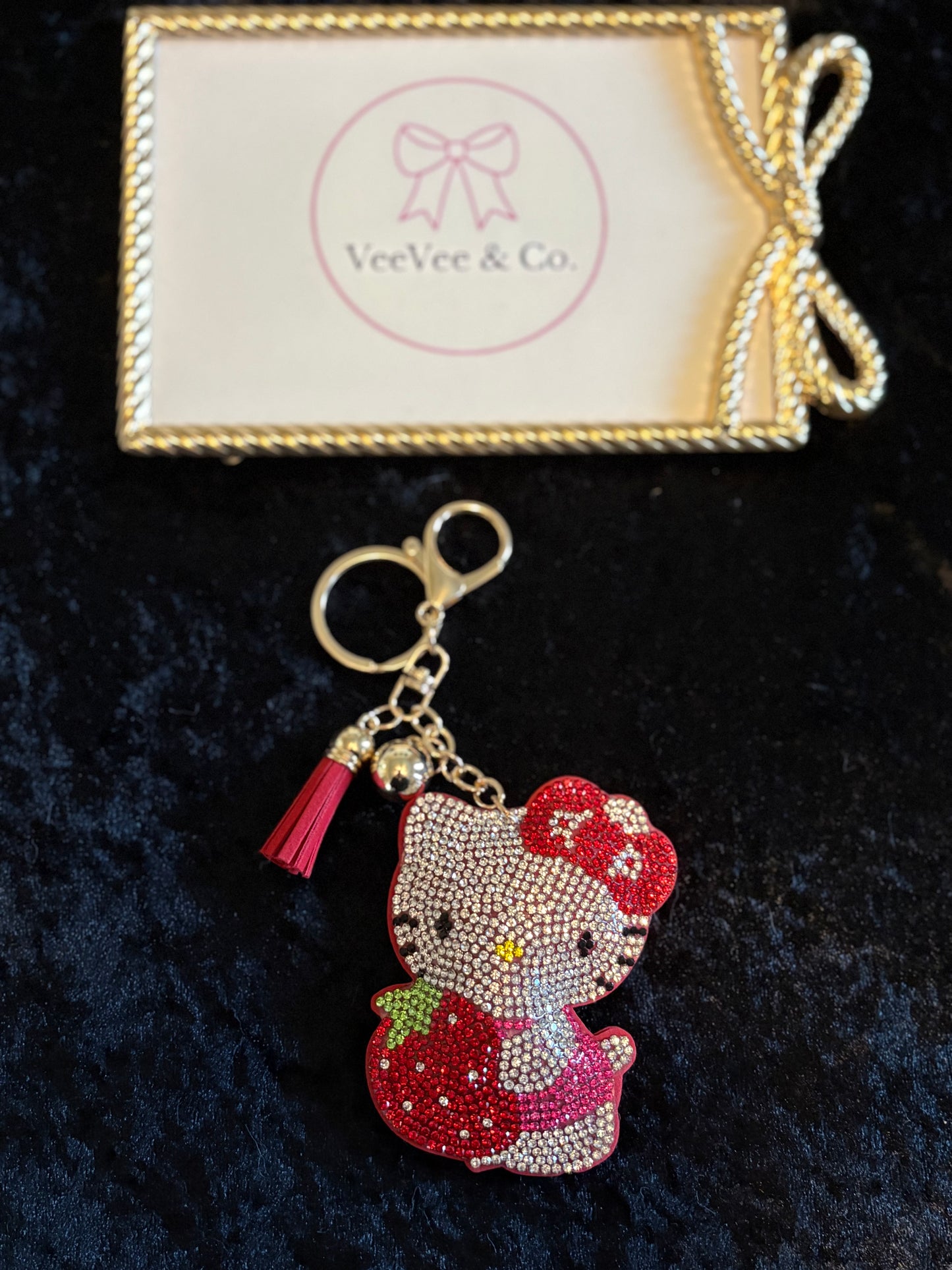 Sparkly Hello Kitty Tassel Keychain