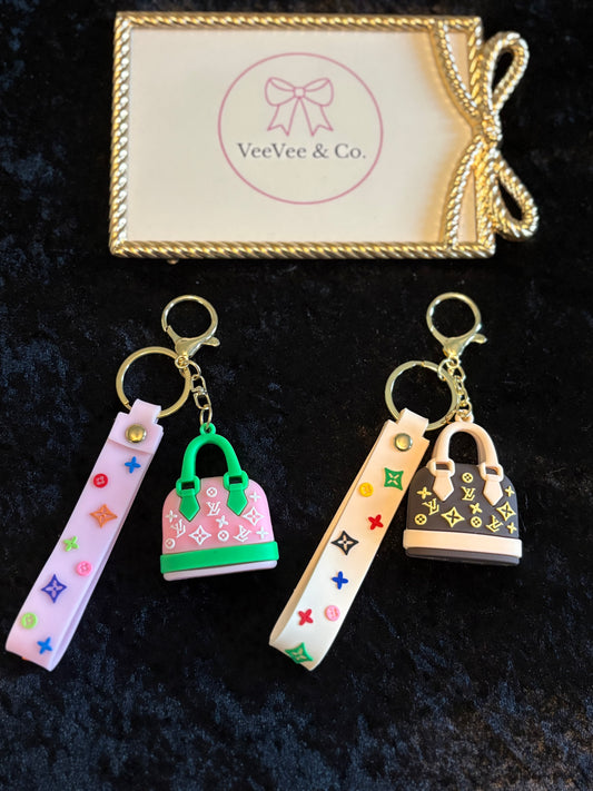 Adorable Monogram Bag Keychain